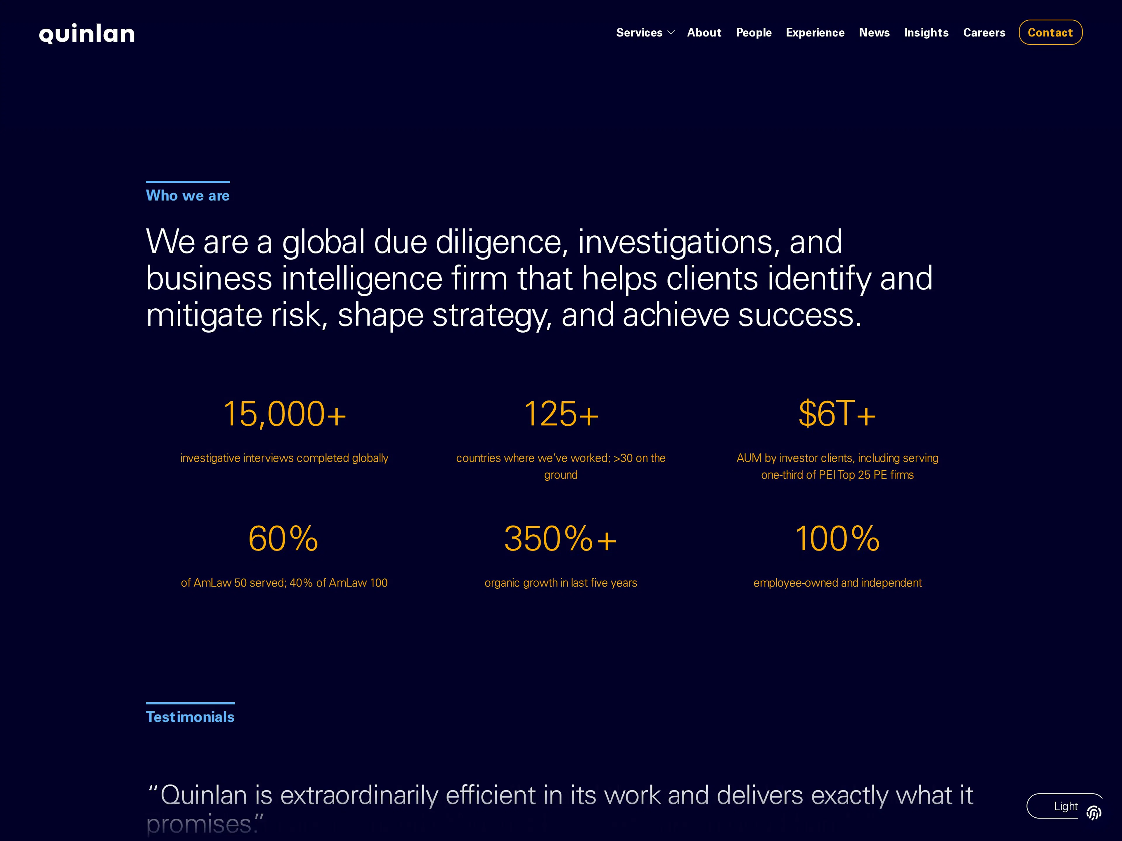 Quinlan Partners website screenshot