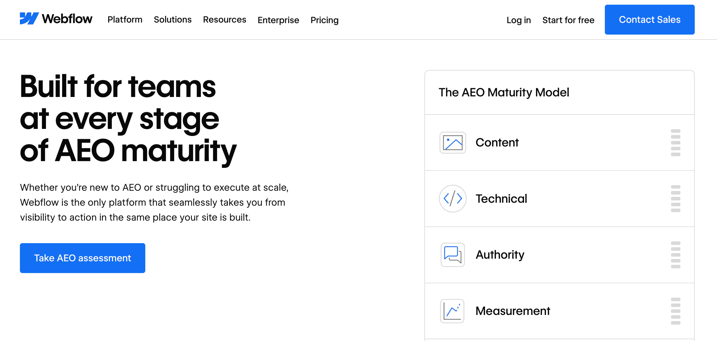 webflow aeo tool