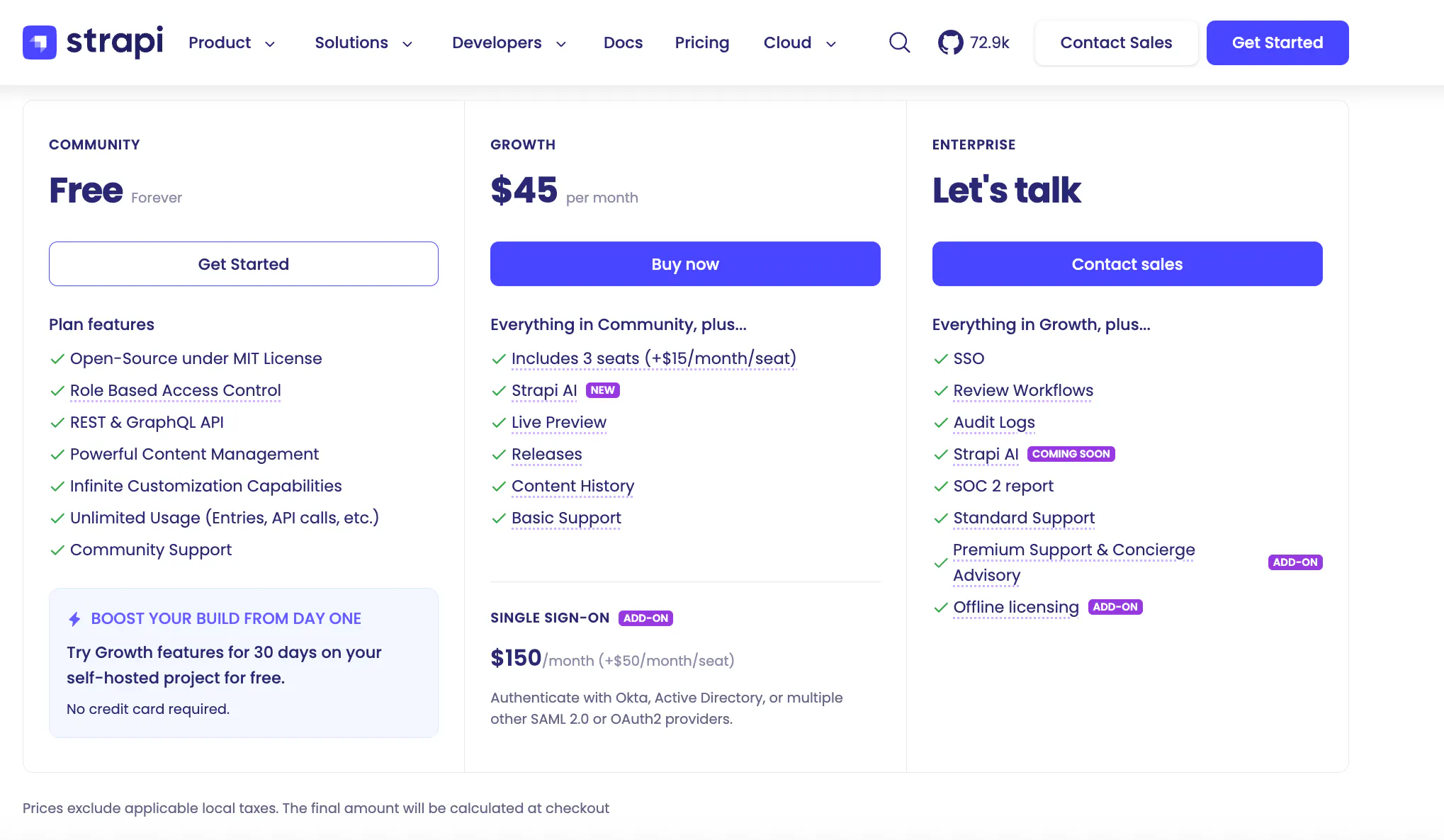 strapi pricing