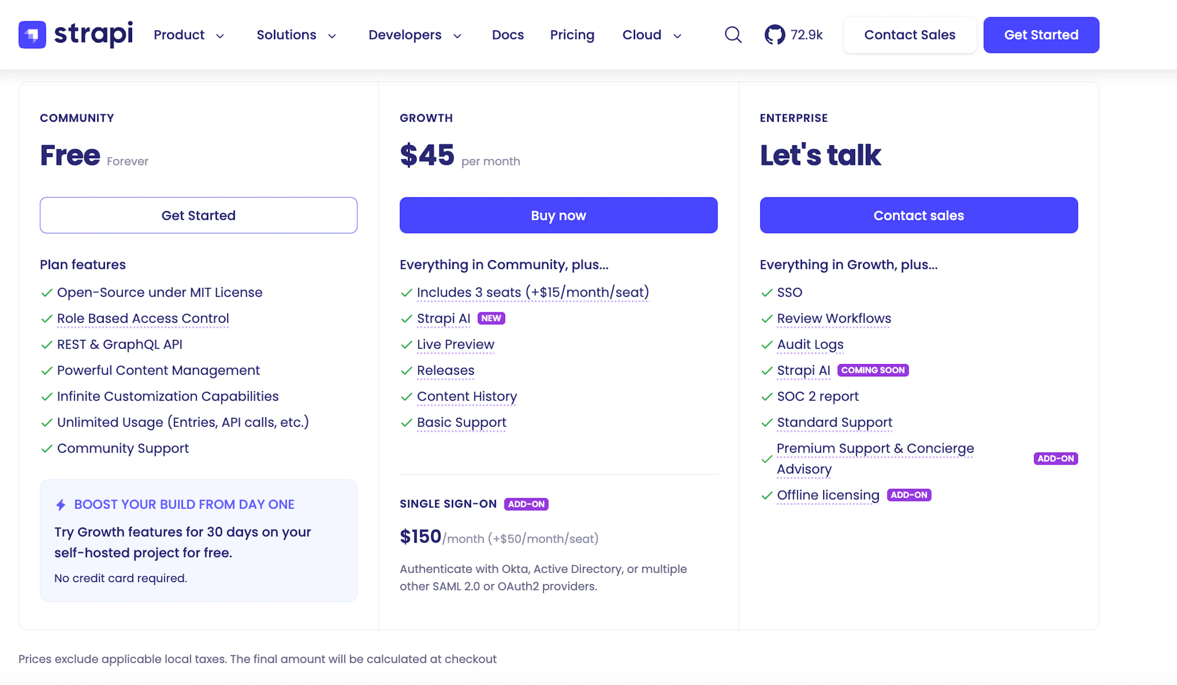 strapi pricing