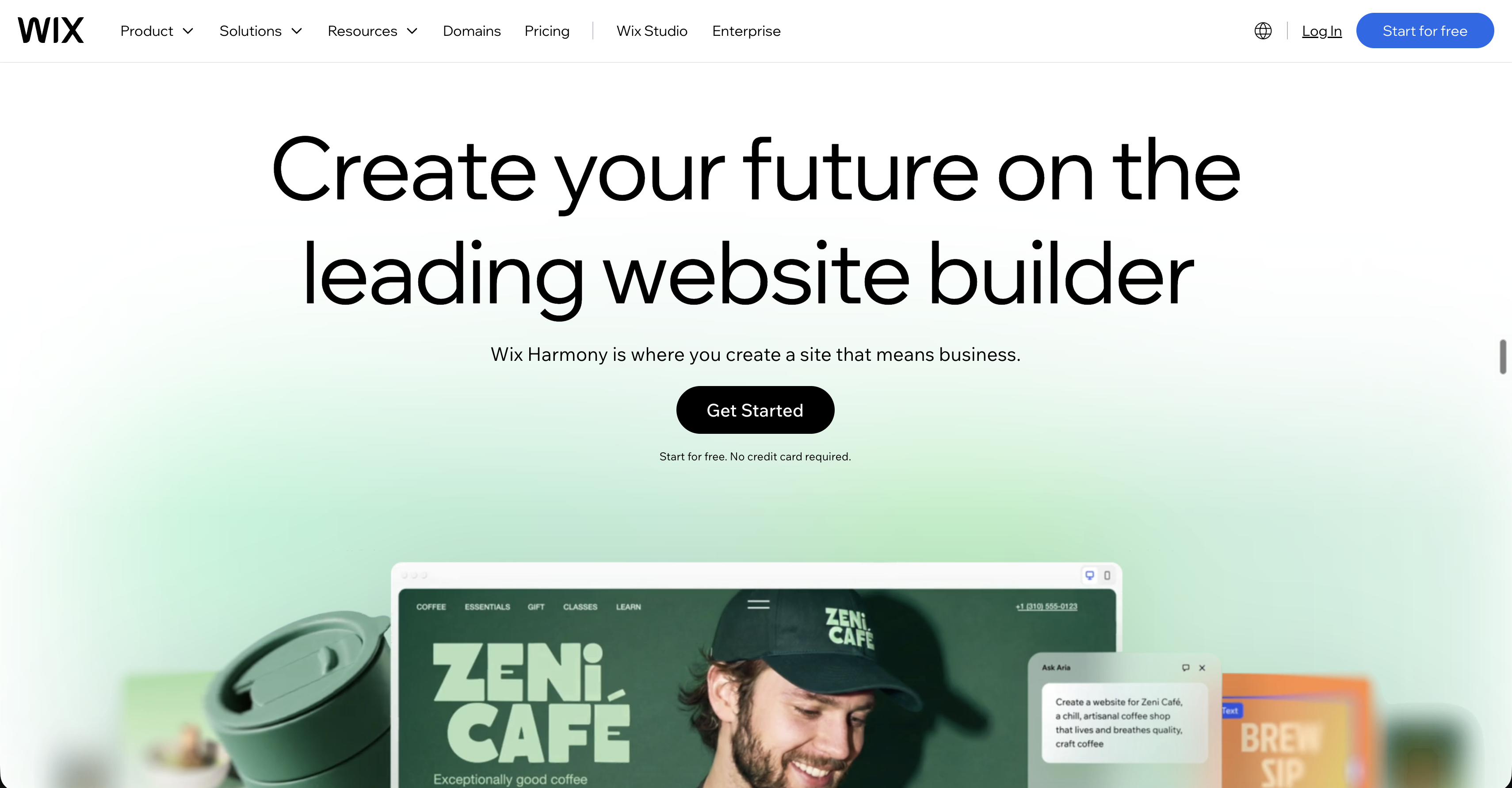 Wix homepage