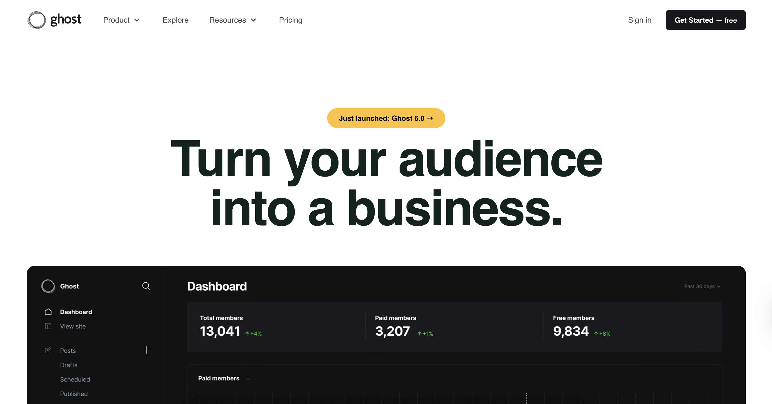 Ghost homepage