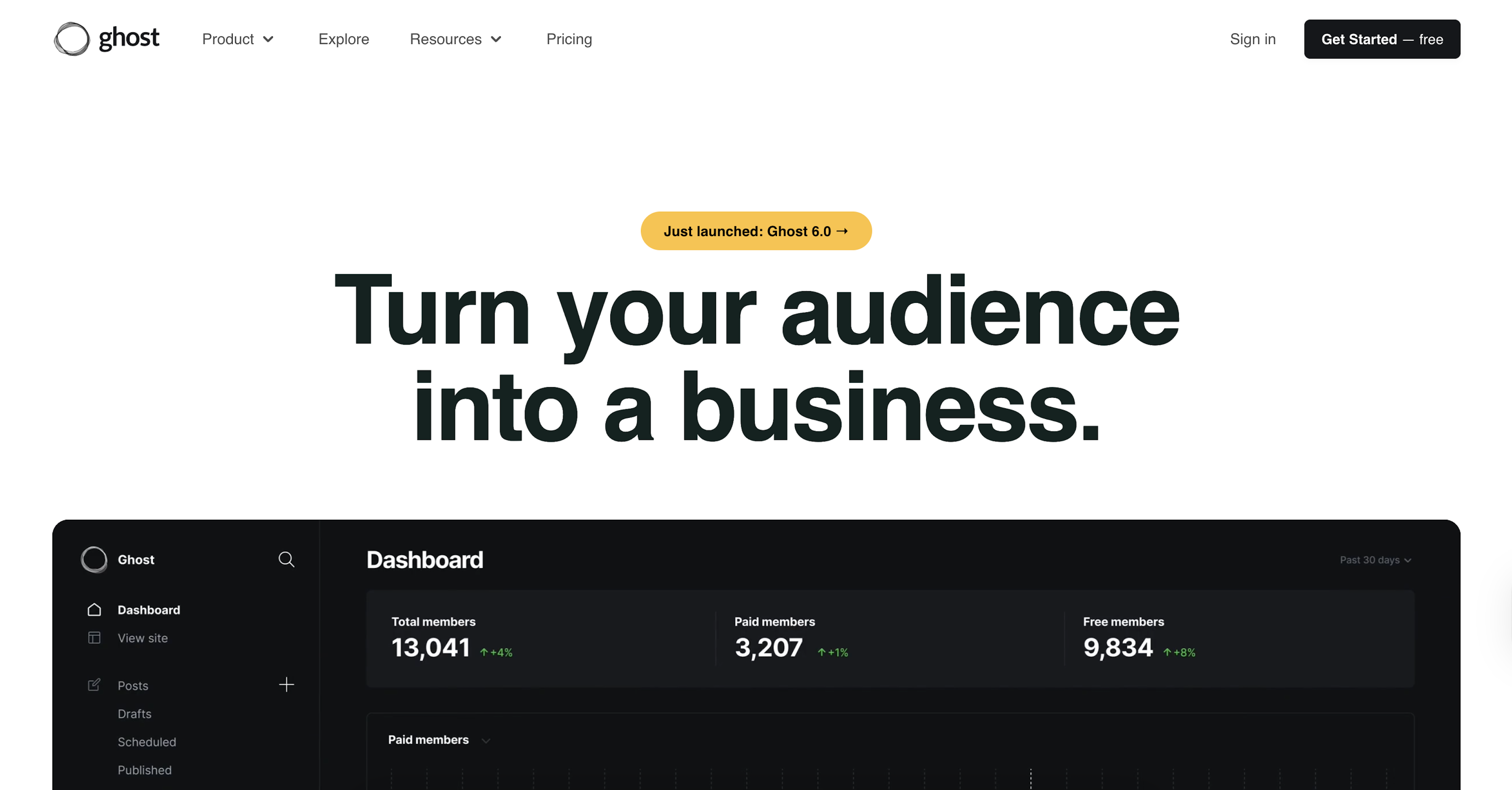 Ghost homepage