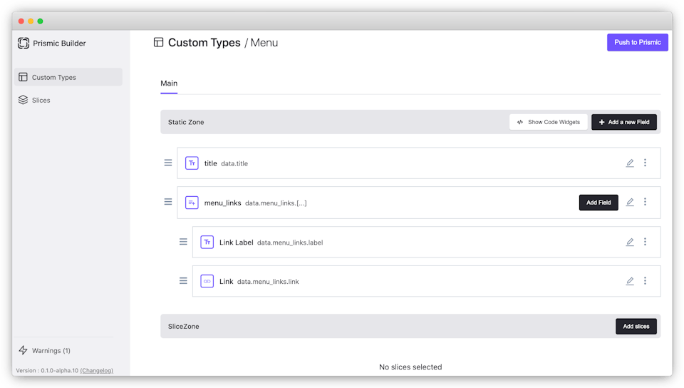 The Menu Custom Type The Menu Custom Type