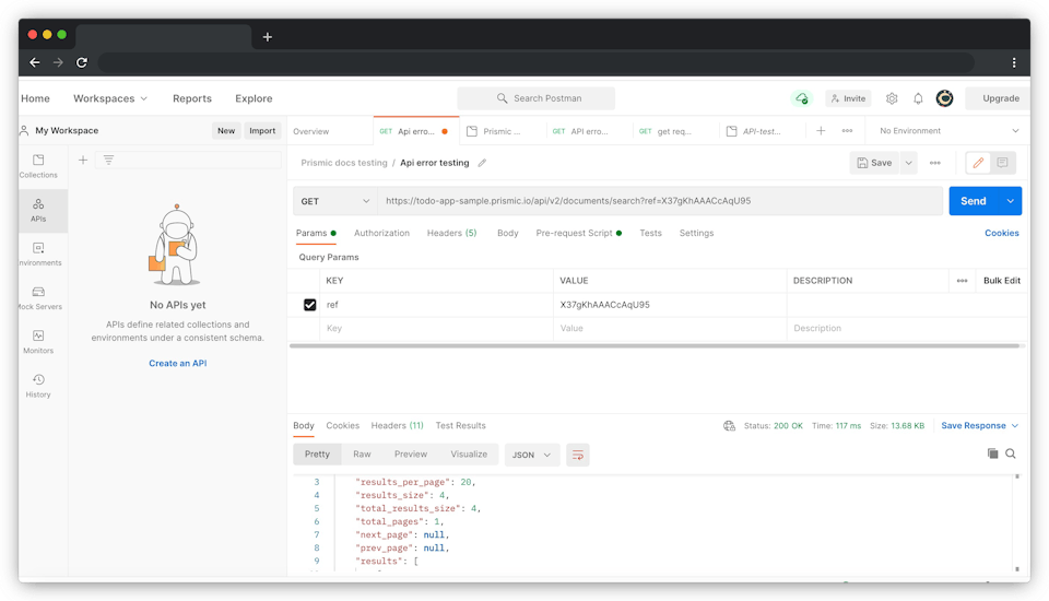 Set URL in the GET request