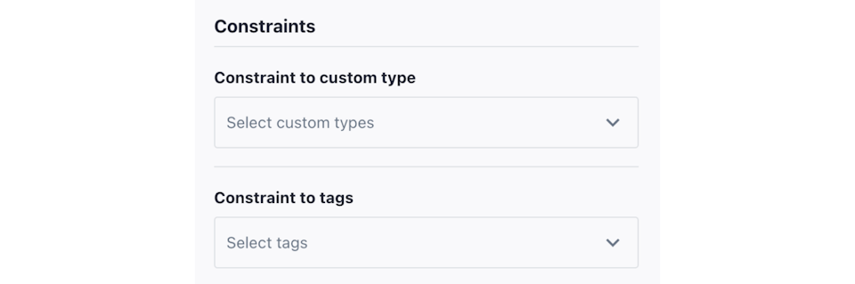 Screenshot of the Content Relationship field editor.