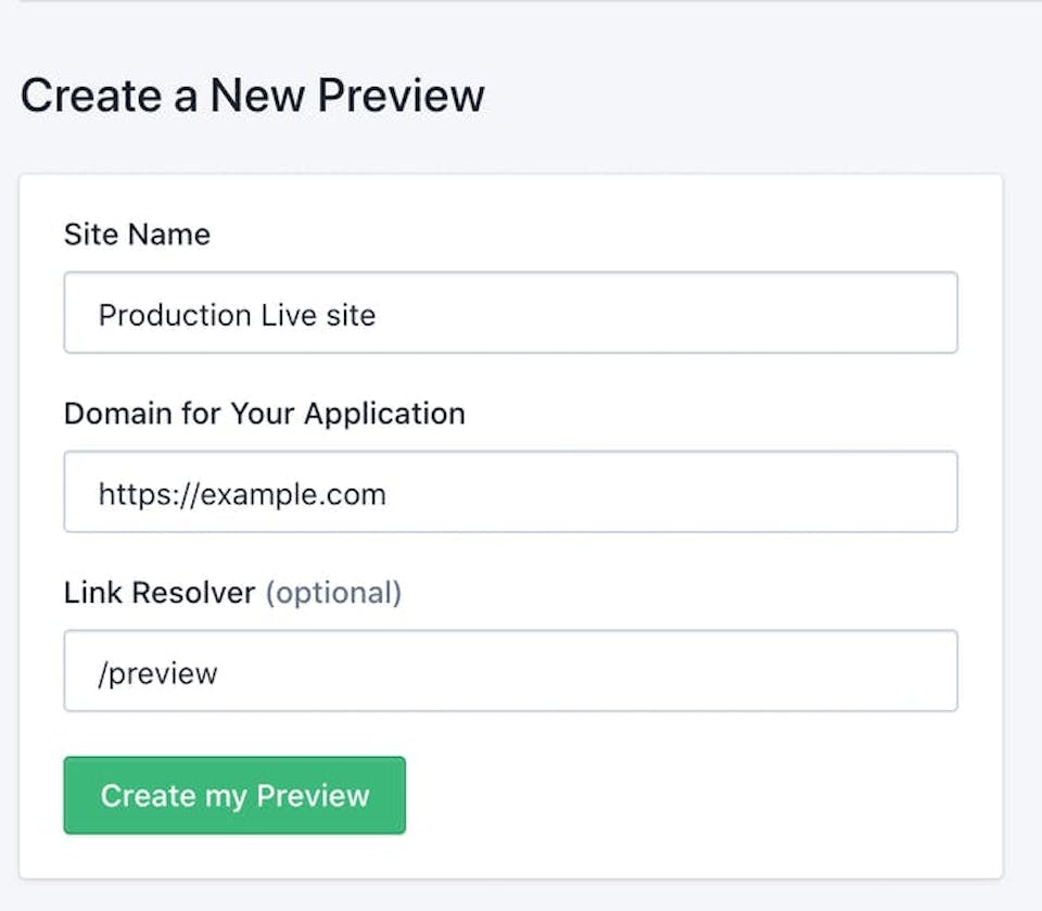 Preview configuration window screenshot.