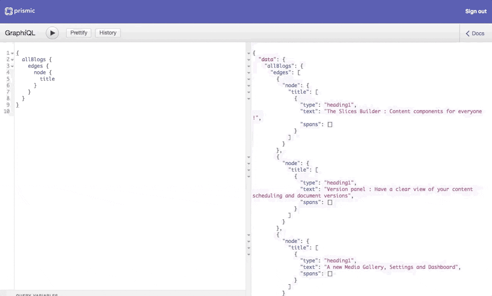 The GraphiQL documentation The GraphiQL documentation