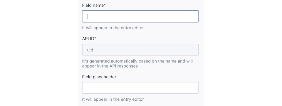 Screenshot of the UID editor in the Custom Type Builder.