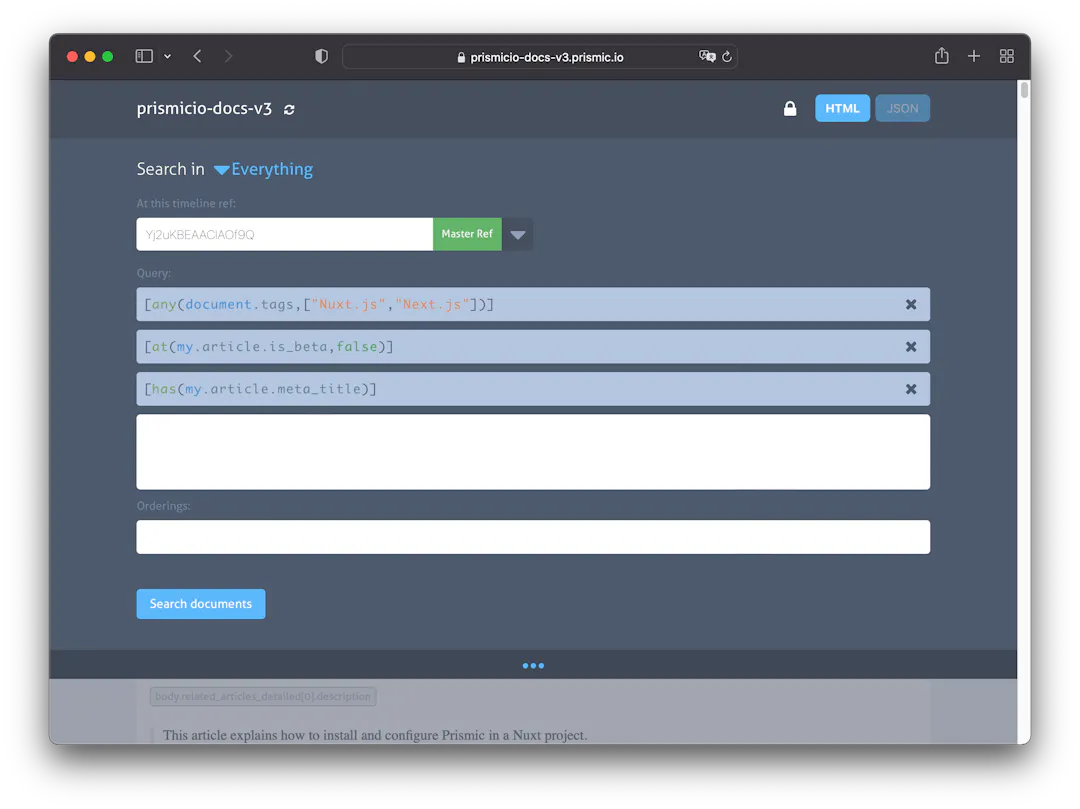 The Prismic API Documentation Prismic