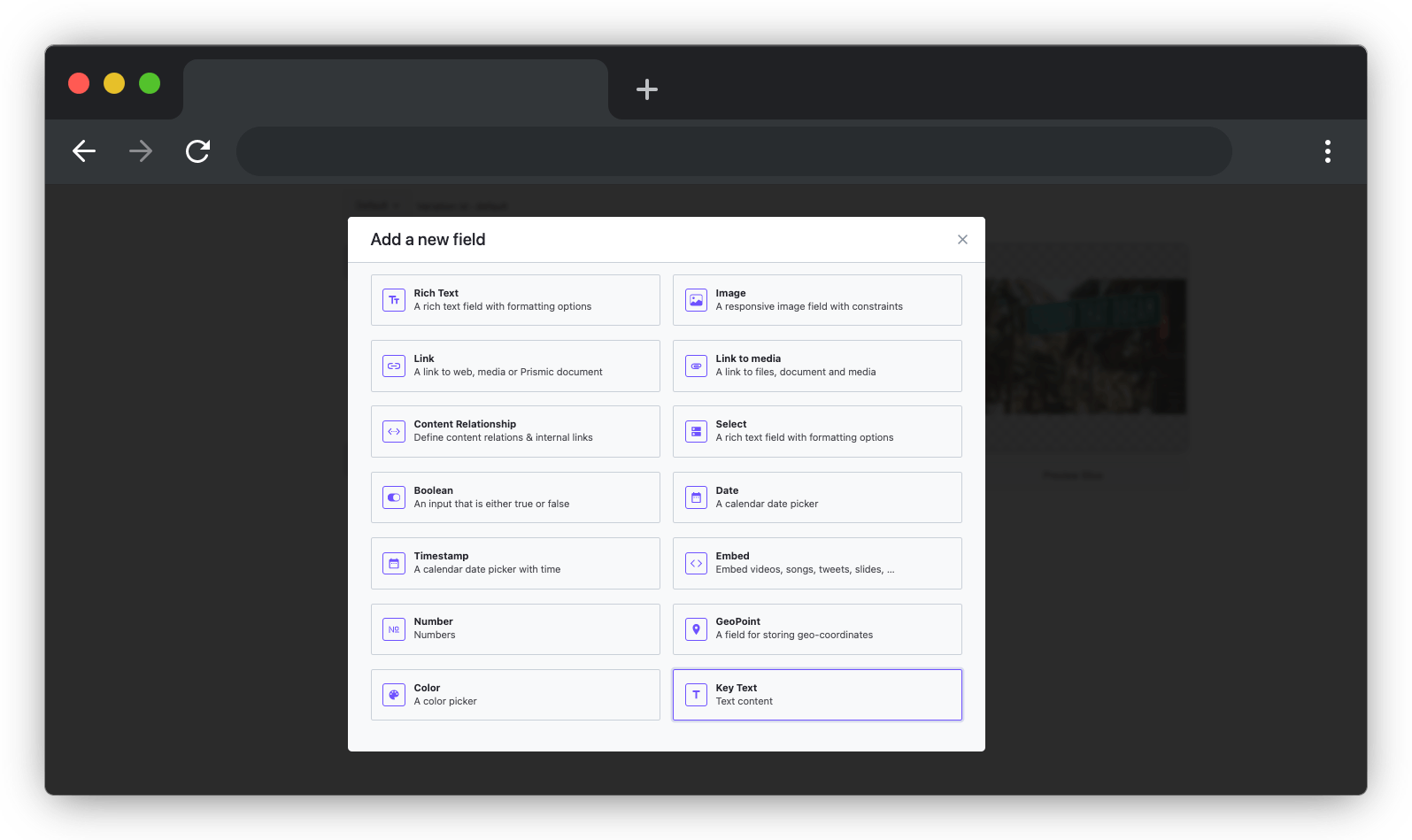 Select fields