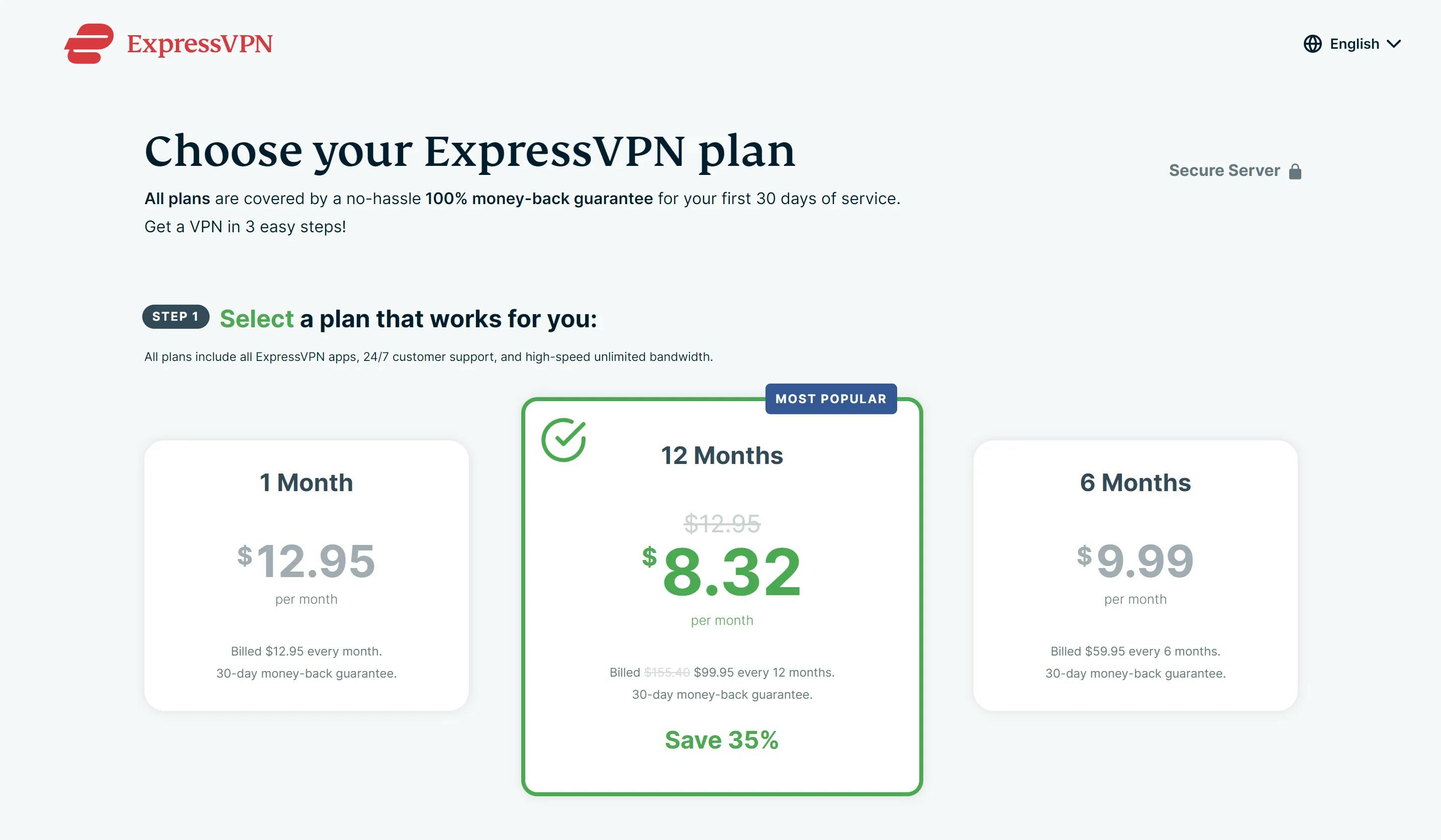 ExpressVPN pricing