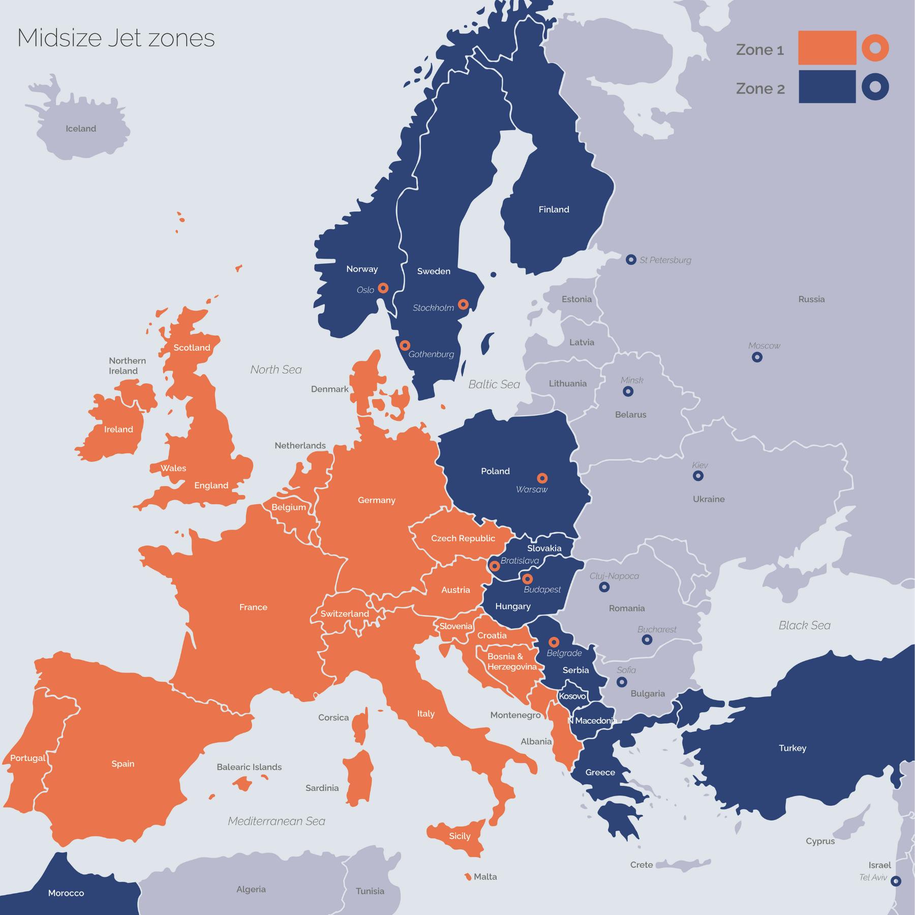 Midsize Jet Card Zones
