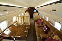 onboard a private jet