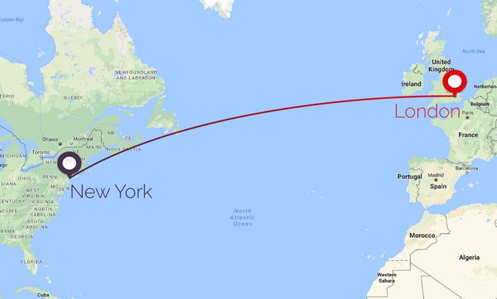 В каком направлении от лондона москва. Лондон и Нью-Йорк на карте. Рейс Лондон Нью Йорк. Лондон Нью-Йорк расстояние. Нью Йорк - Лондон маршрут на карте.