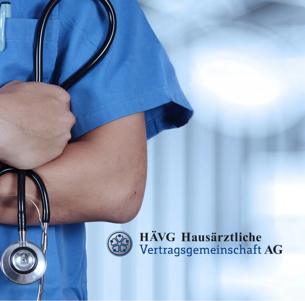 HÄVG logo with doctor in background