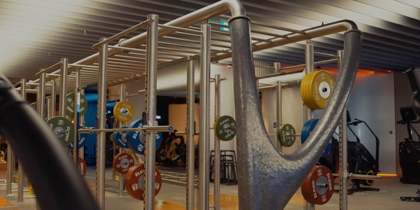Weight lifting rack in a gym in Dubai, United Arab Emirates