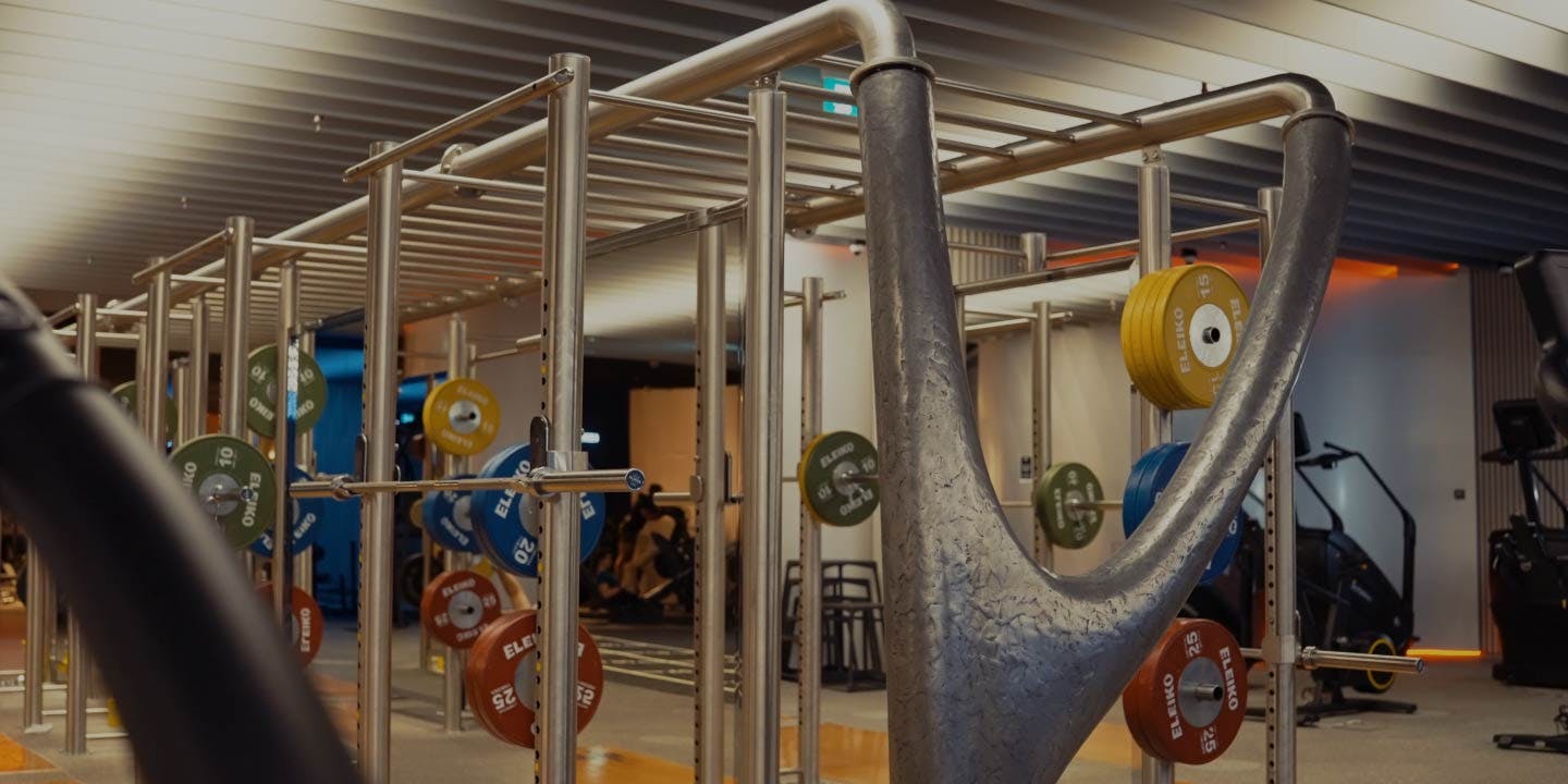 Weight lifting rack in a gym in Dubai, United Arab Emirates