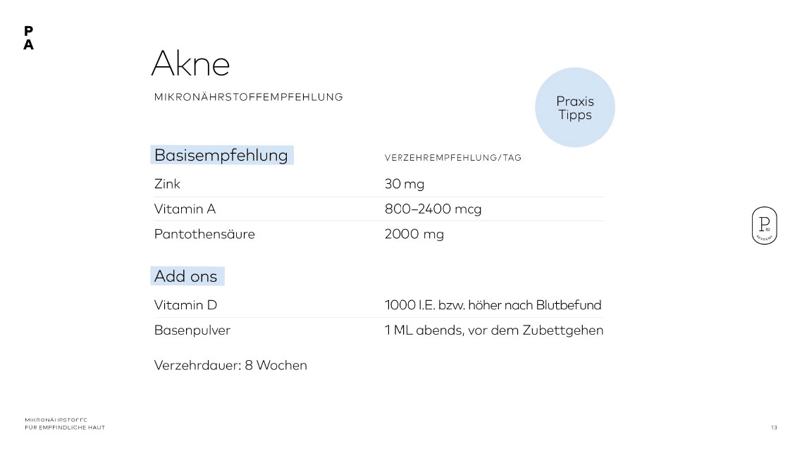 Mikronährstoff-Empfehlung bei Akne