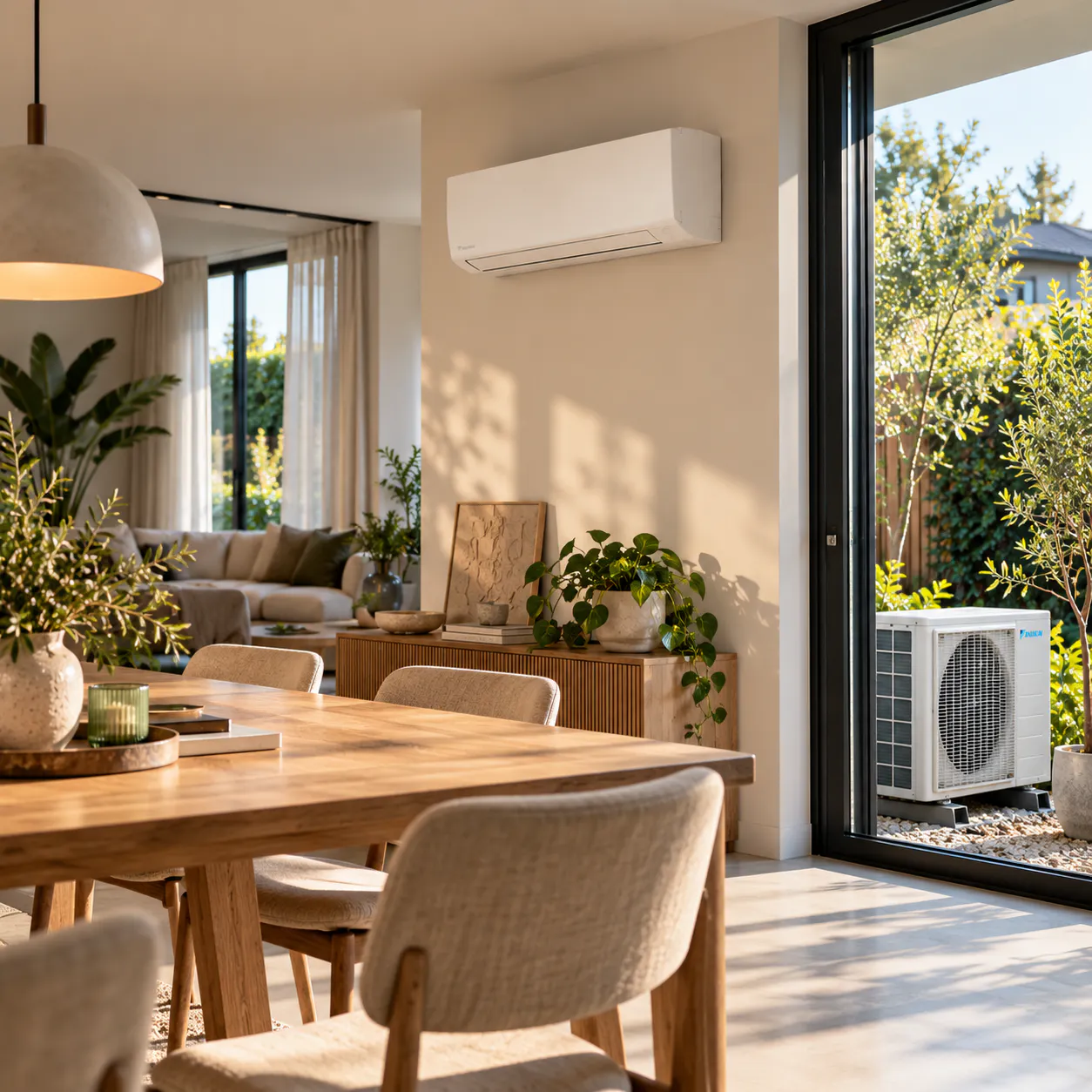 Verwarmen met een airco in de eetkamer