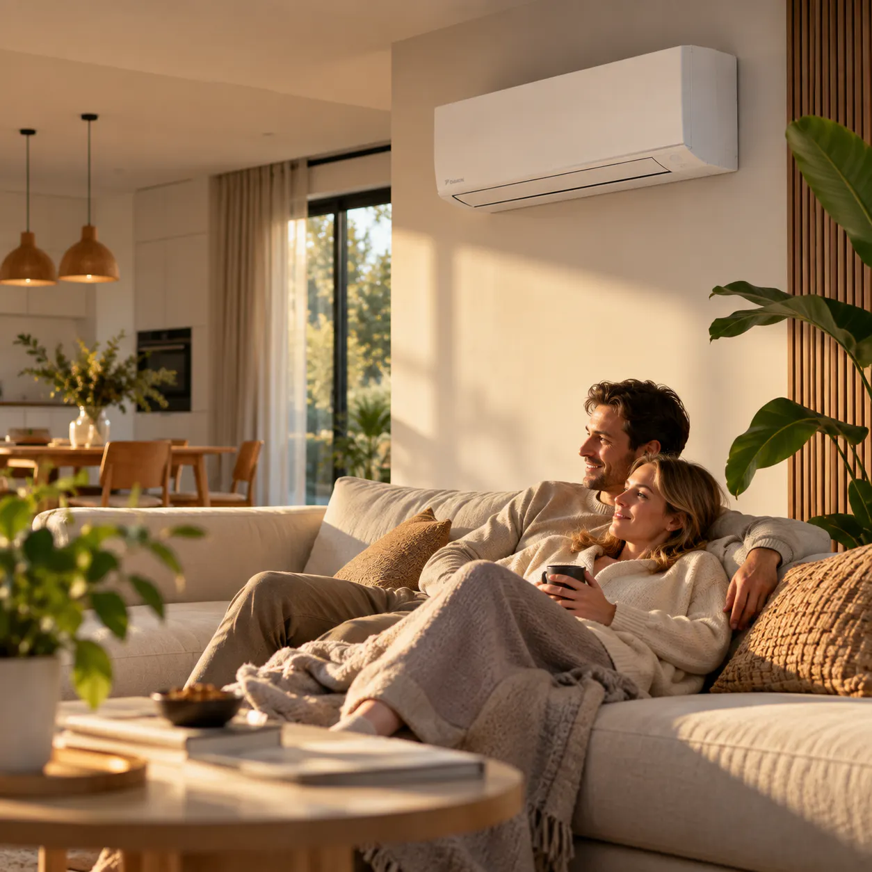 Verwarmen met een airco in de woonkamer