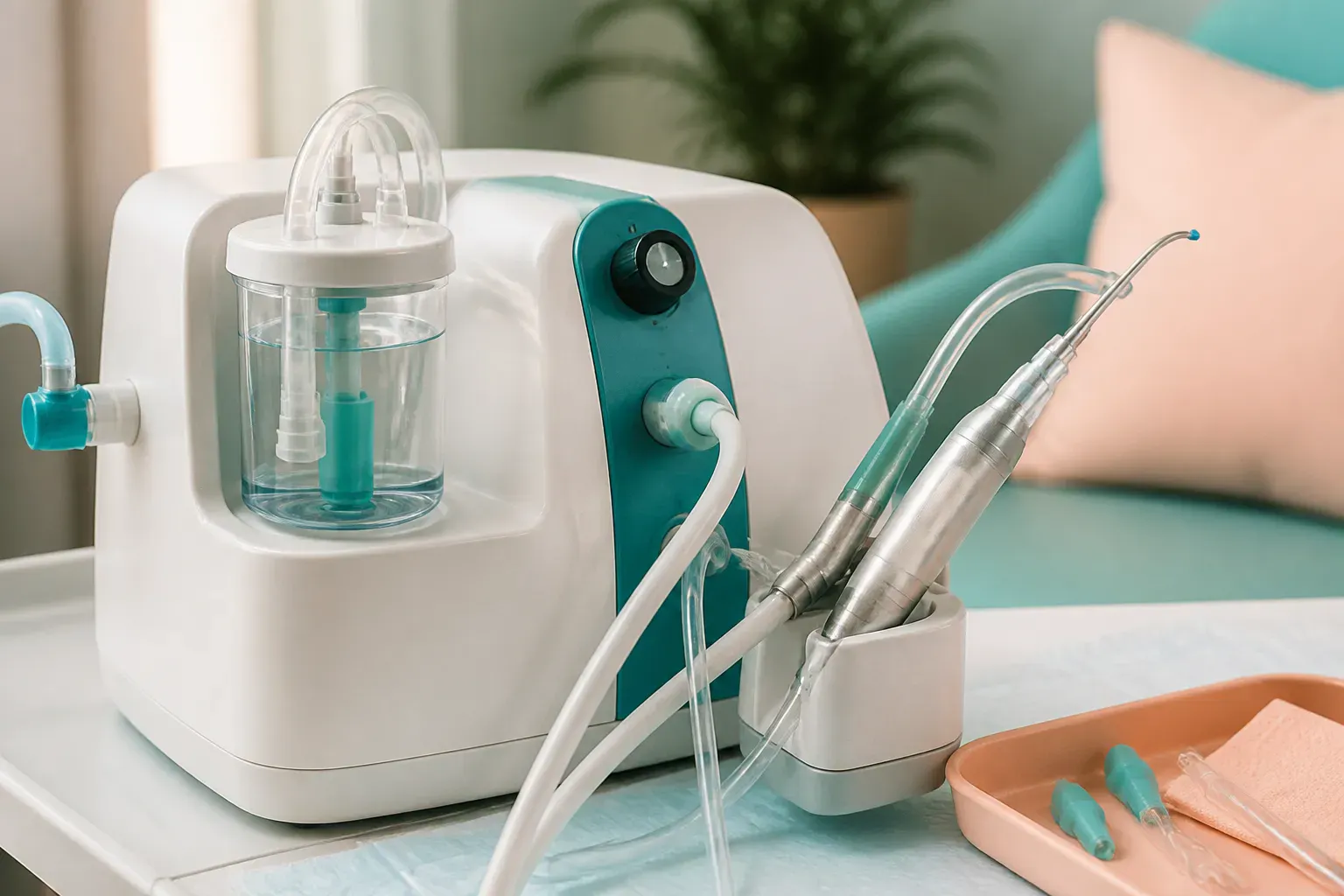 A close view of microsuction equipment used for ear wax removal