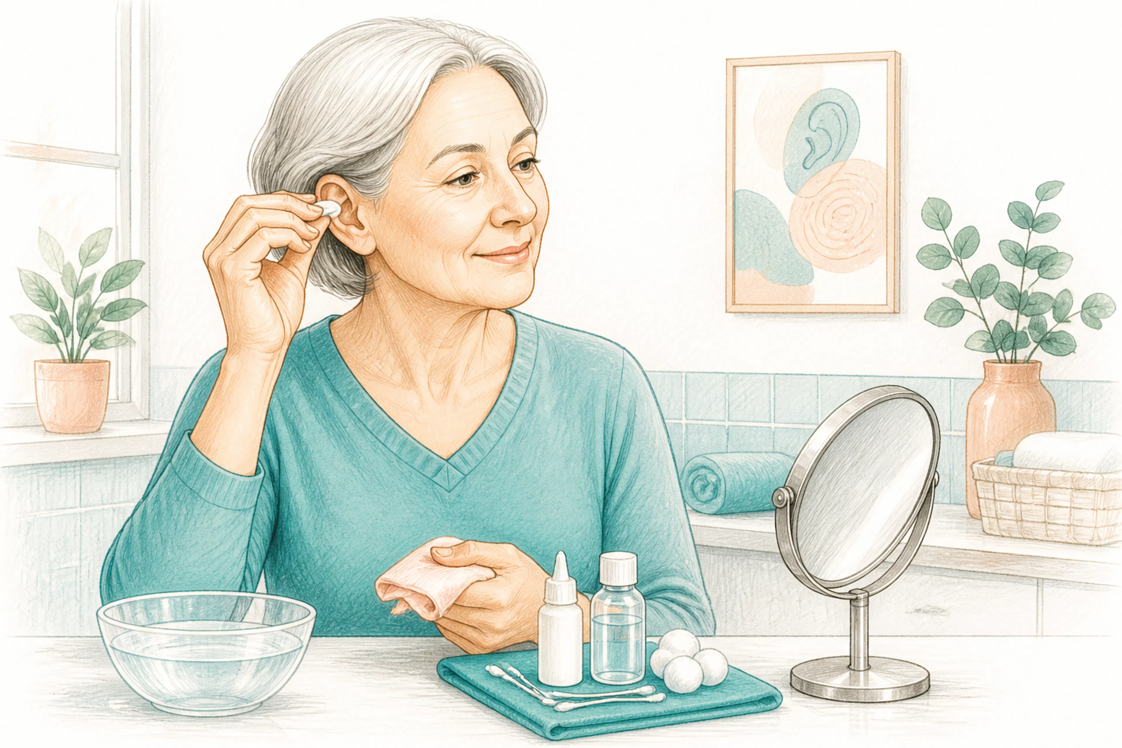 Gentle ear cleaning routine at home using safe, recommended methods