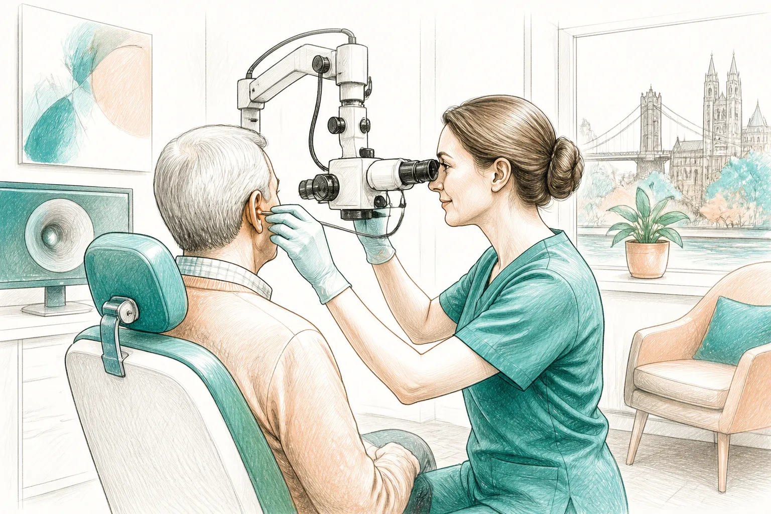 Professional microsuction earwax removal consultation in a Bristol clinic