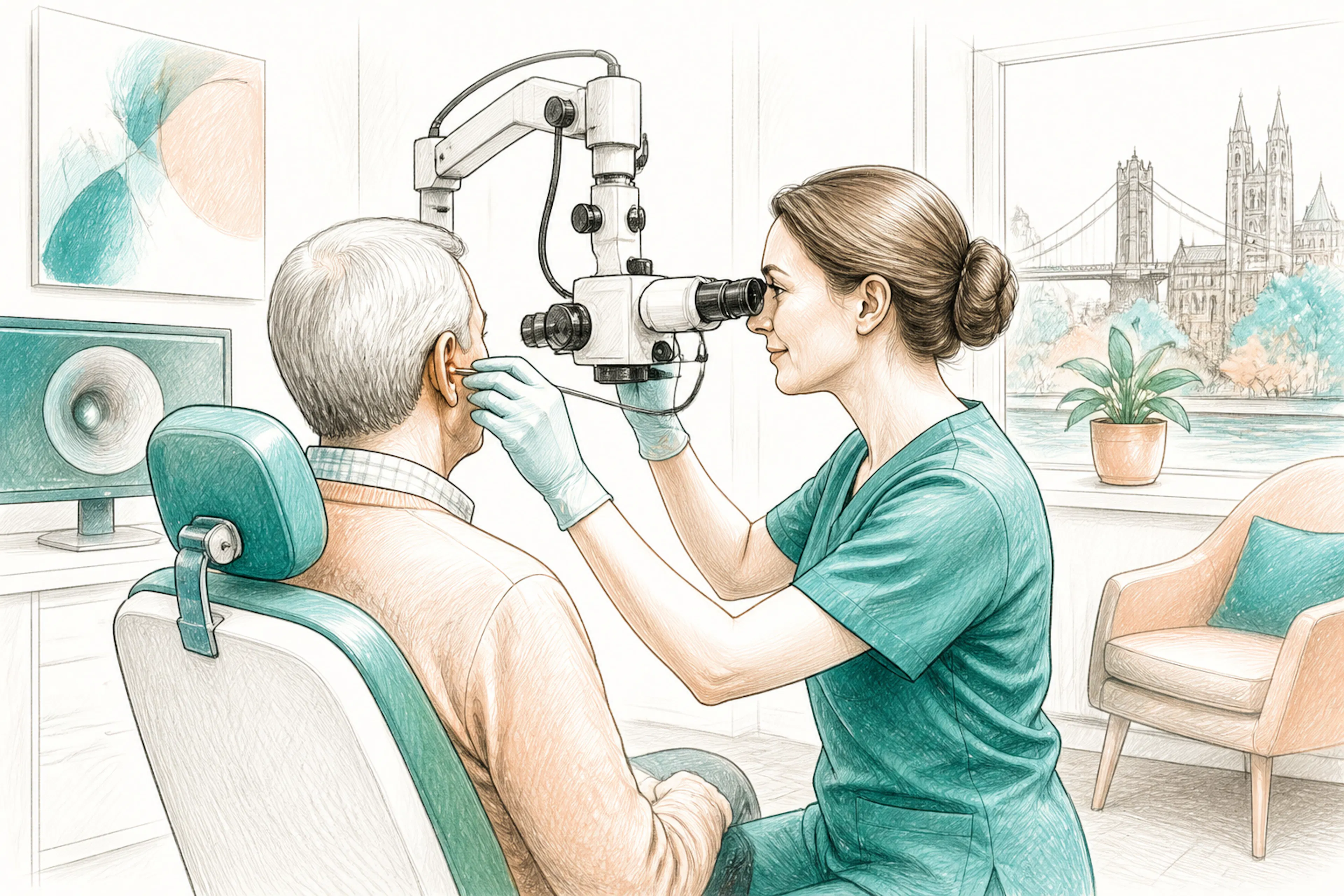Professional microsuction earwax removal consultation in a Bristol clinic