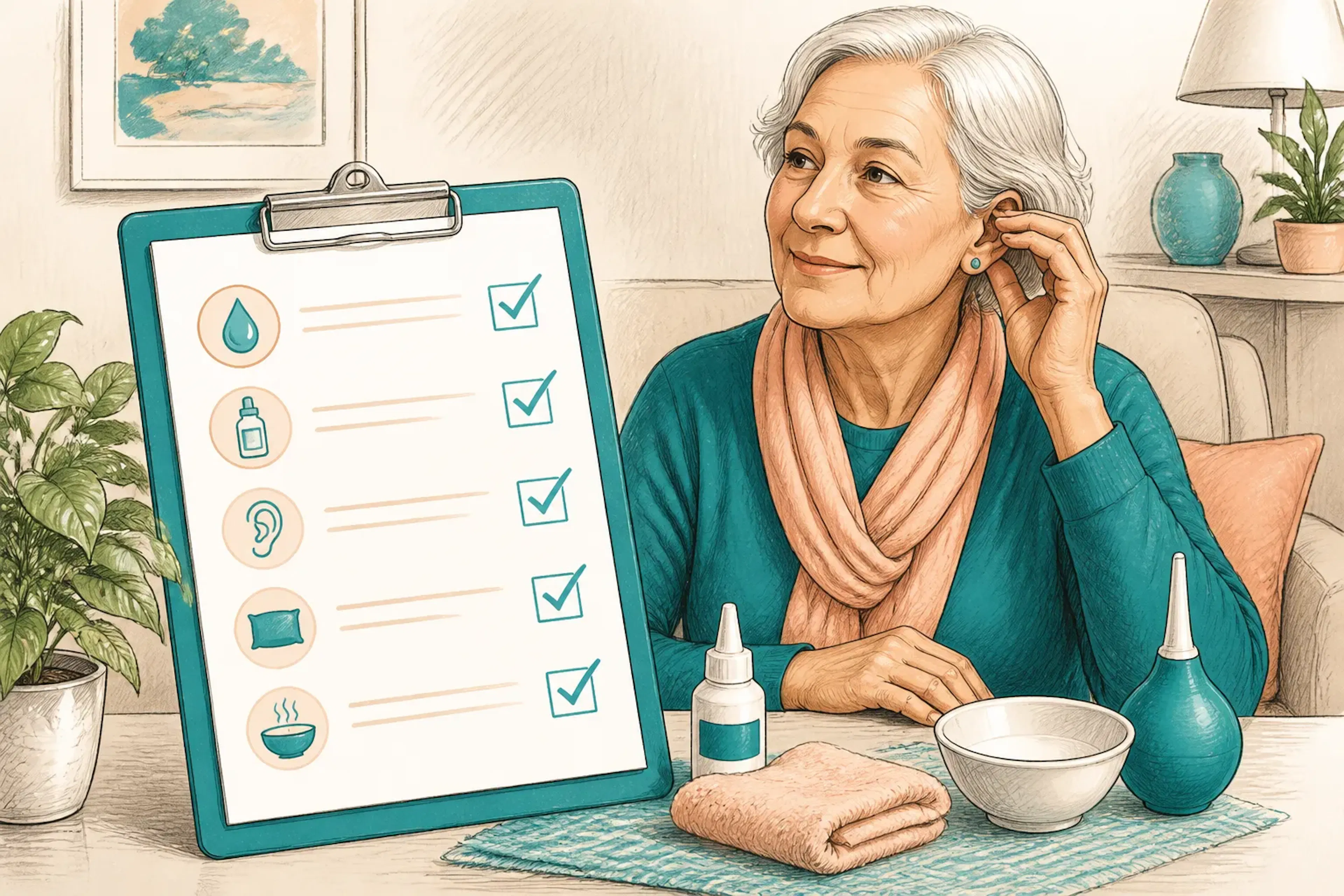 Home care checklist for managing blocked ears before treatment