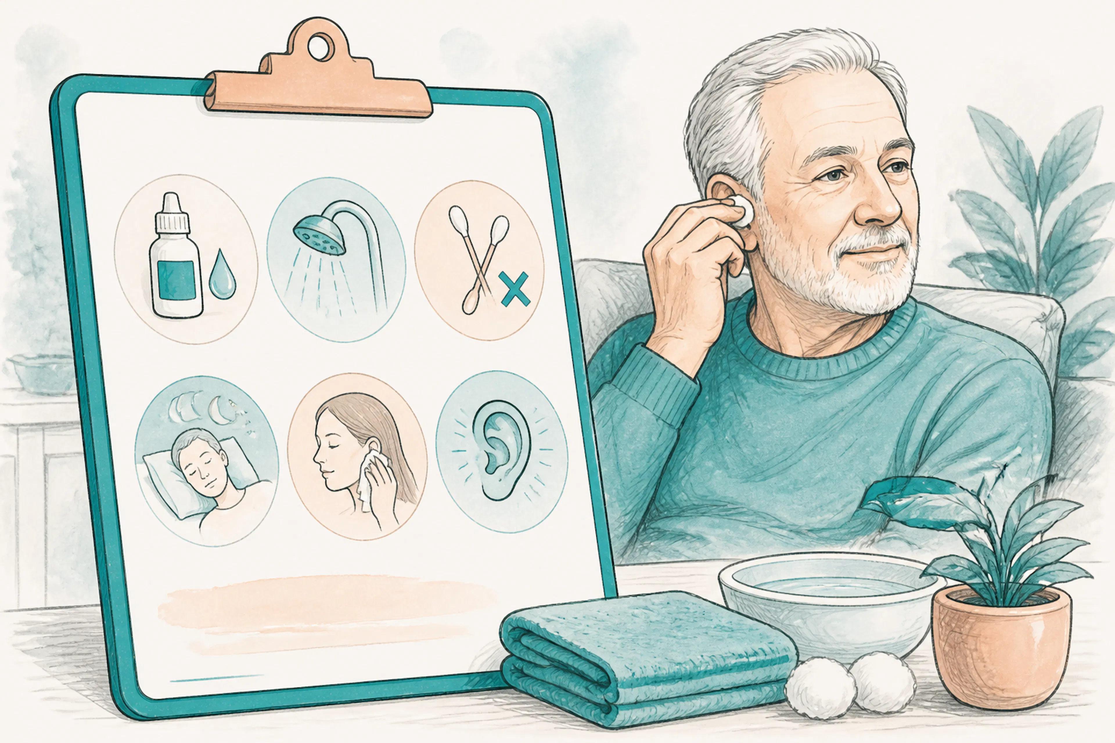 Aftercare advice sheet for ear irrigation and earwax softening