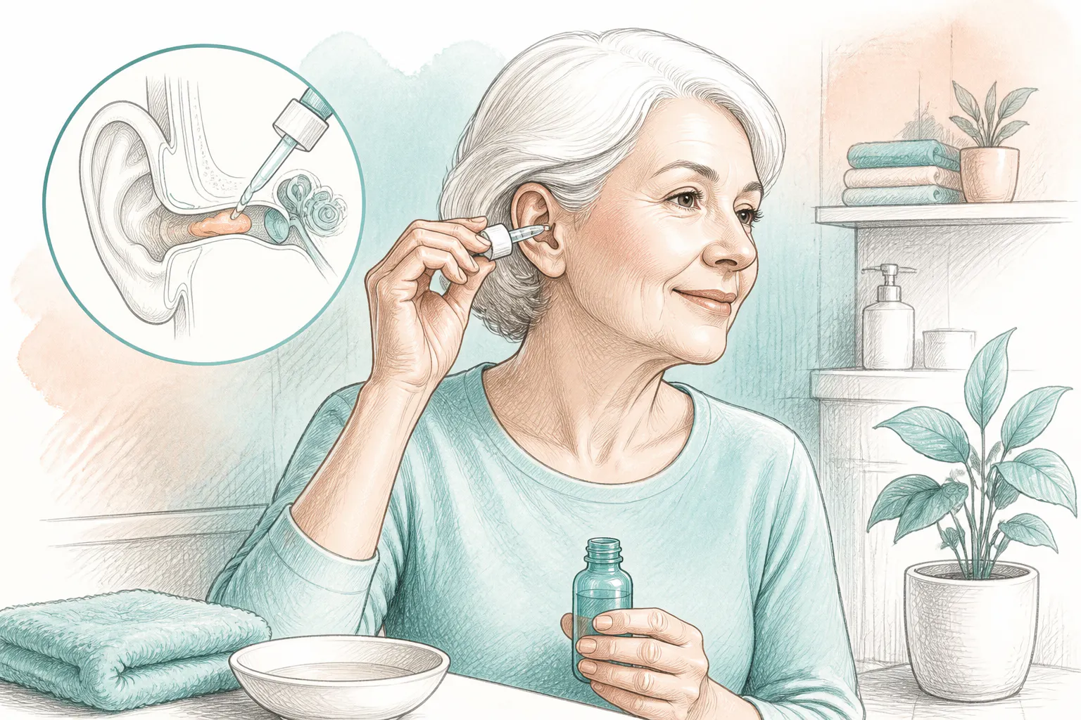 Home care guidance for softened earwax before professional treatment