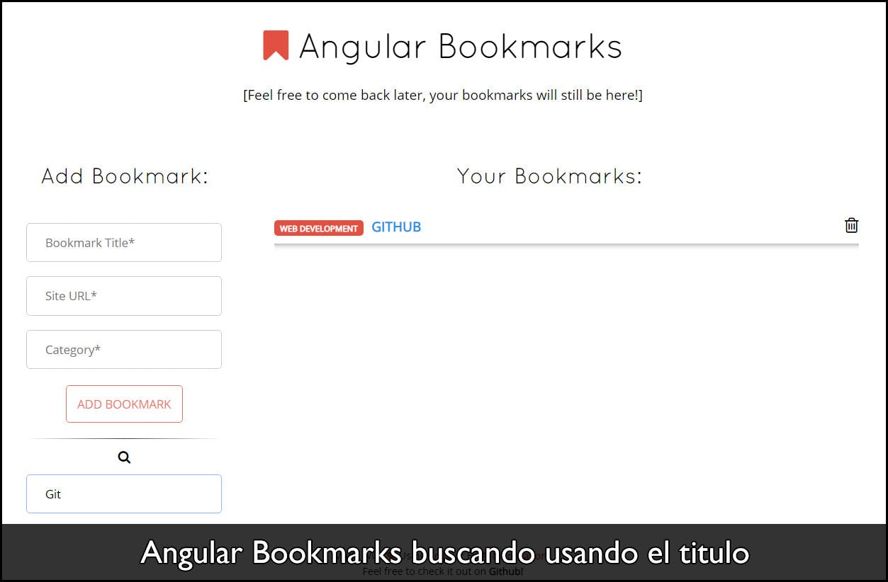 Angular Bookmarks buscando usando el titulo