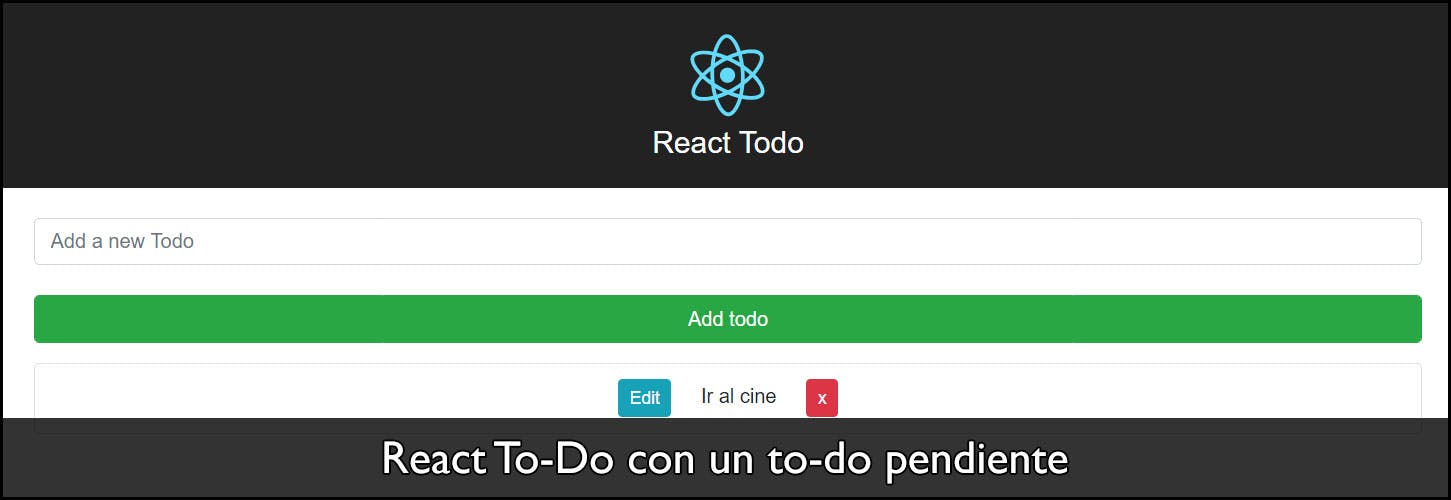 React To-Do con un to-do pendiente