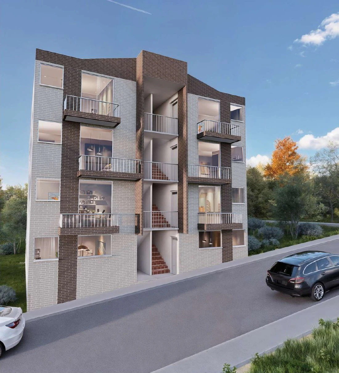 Render de la fachada de Primity