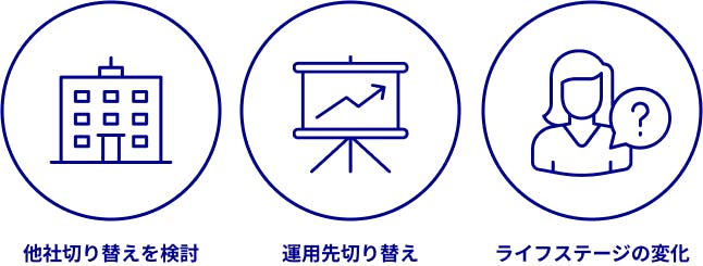 他社切り替えを検討運用先切り替えライフステージの変化