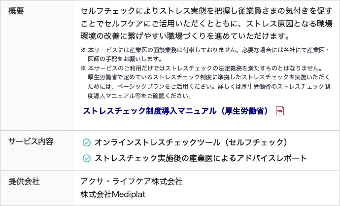 従業員セルフストレスチェック