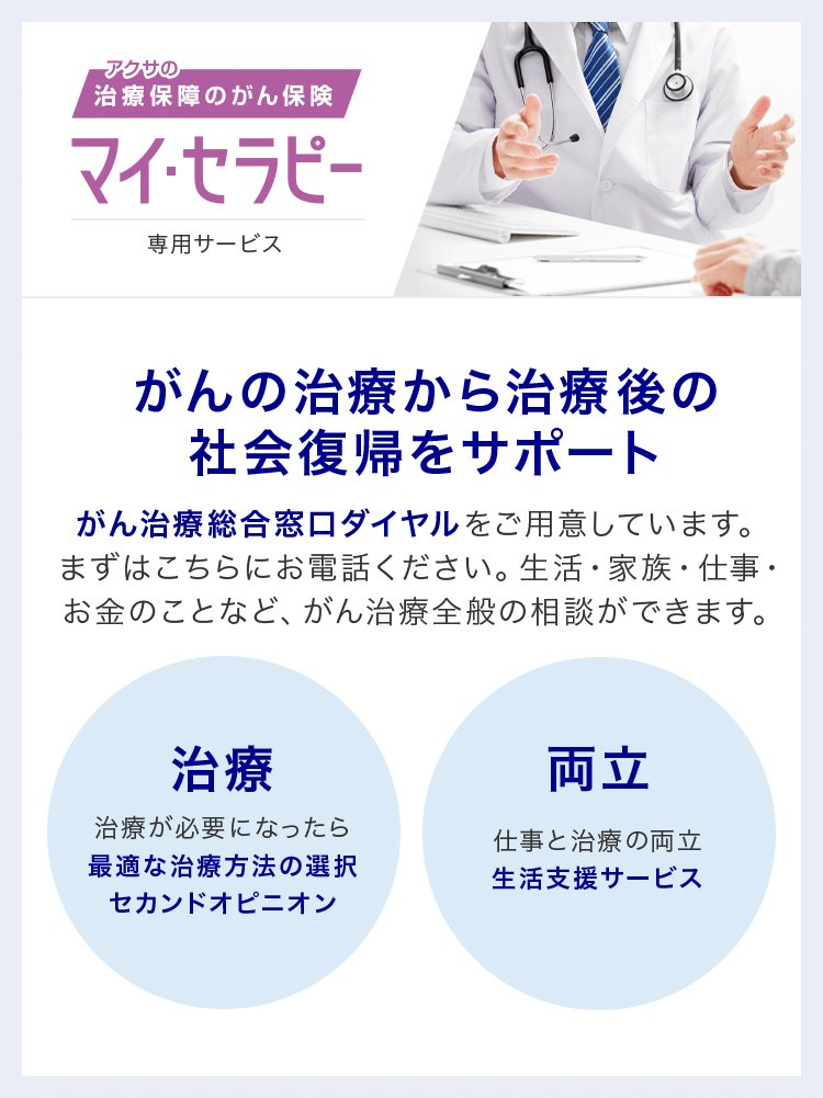 がんの治療から治療後の社会復帰をサポート
