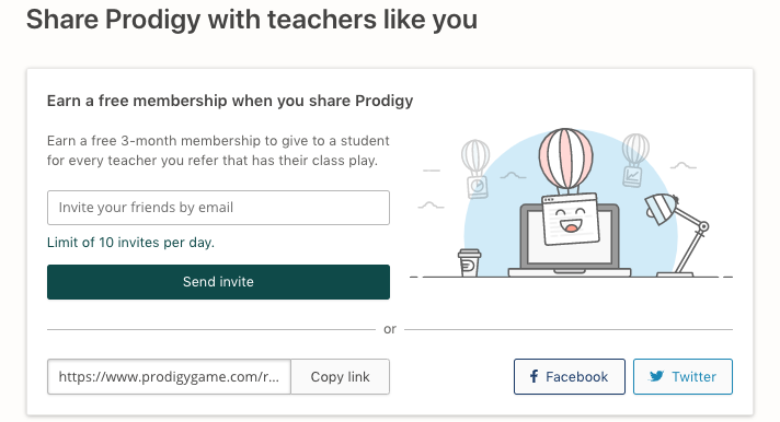 Refer a Teacher, Get Memberships | Prodigy | Prodigy Education