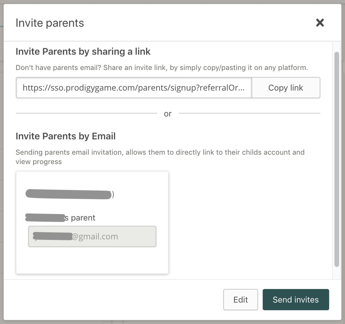 This is where you input the student's parent's email to send parent letter home digitally.