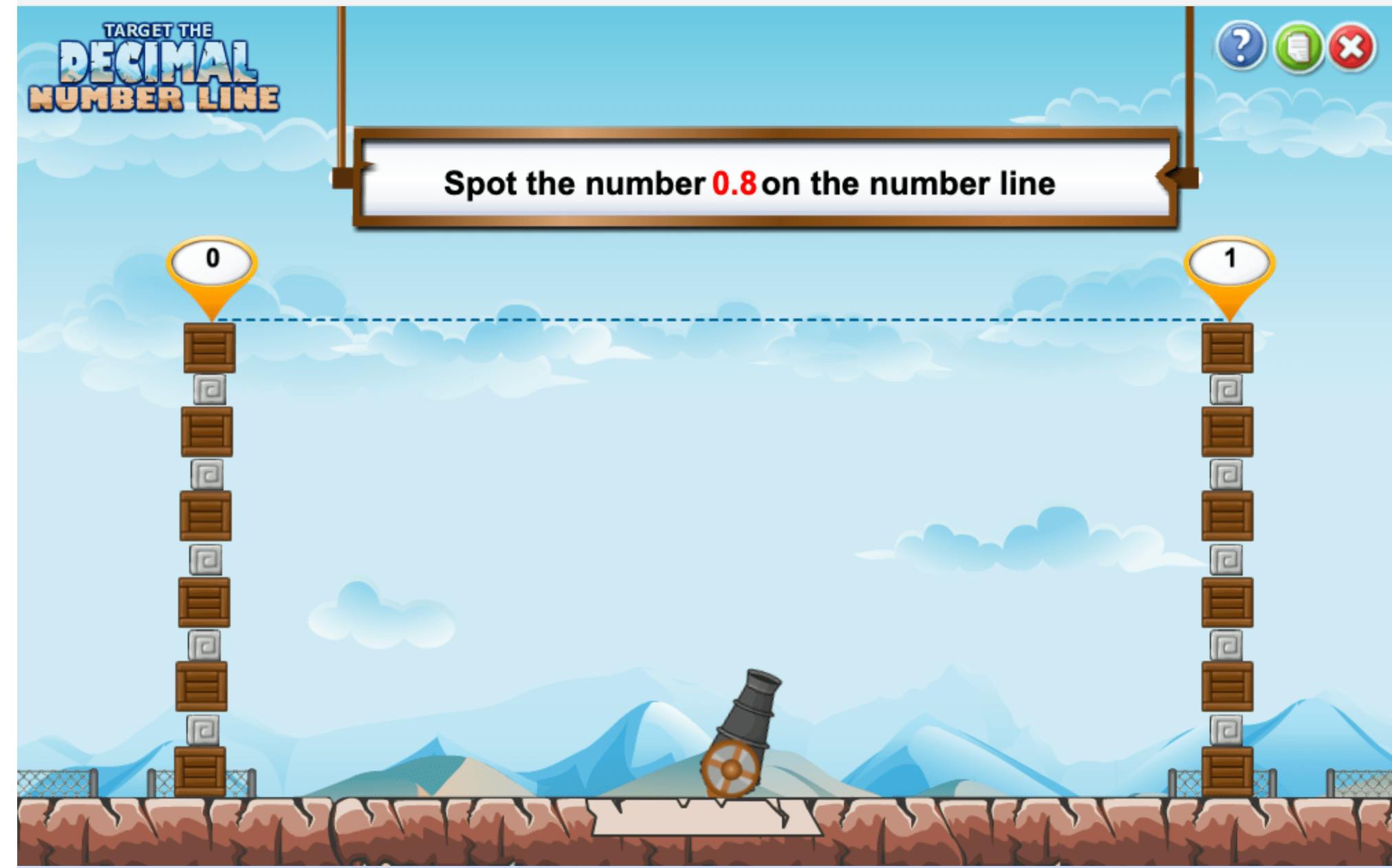 Target The Decimal Number Line Game target-the-decimal-number-line-game
