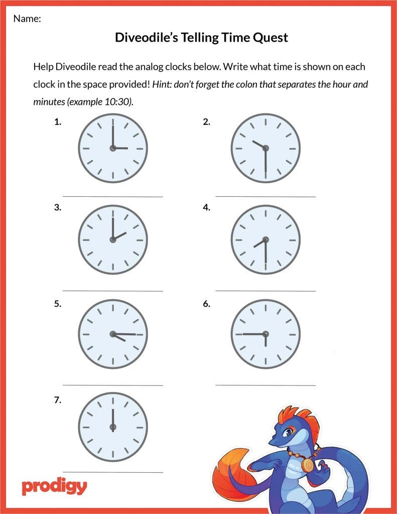 telling time worksheets 20 effective practice materials prodigy education