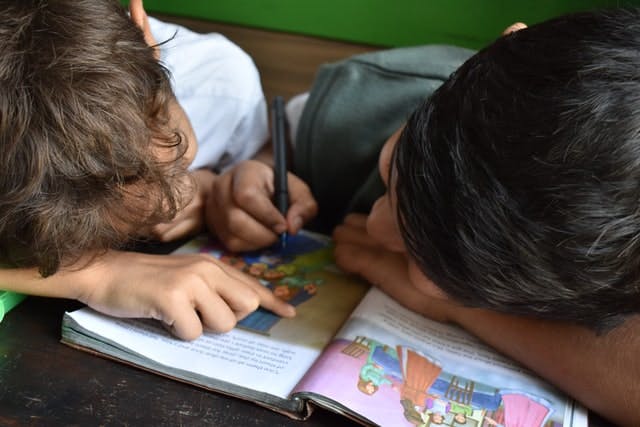 A couple of students learning as a group.