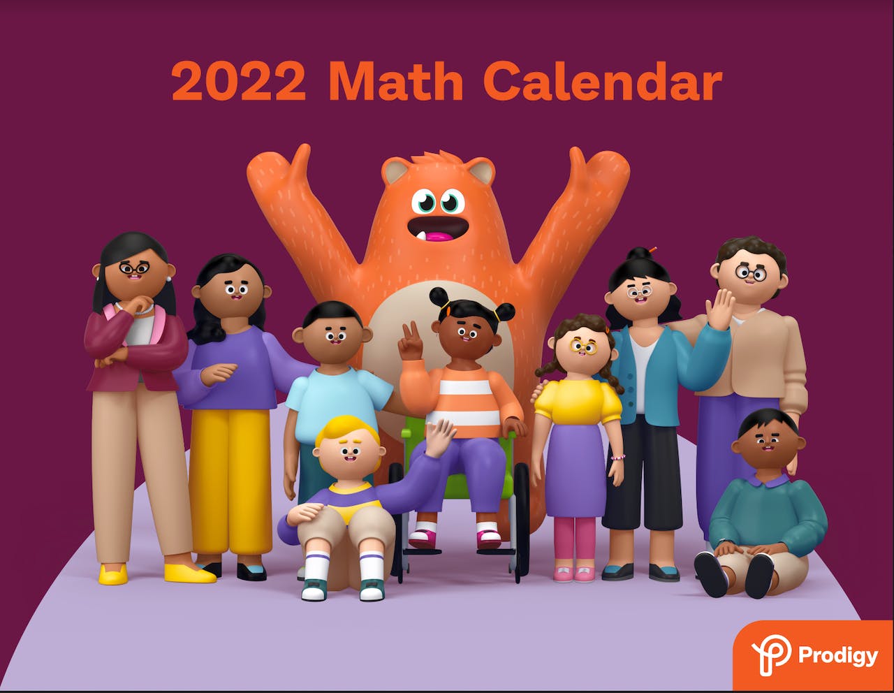 Cover of Prodigy's free 2022 calendar to track family goals on.