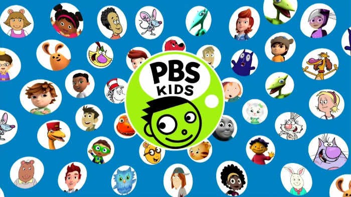 PBS Kids logo with faces of popular PBS characters.