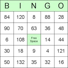 Image source: Math Bingo