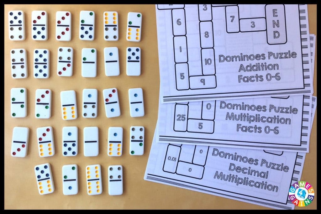Domino puzzle board