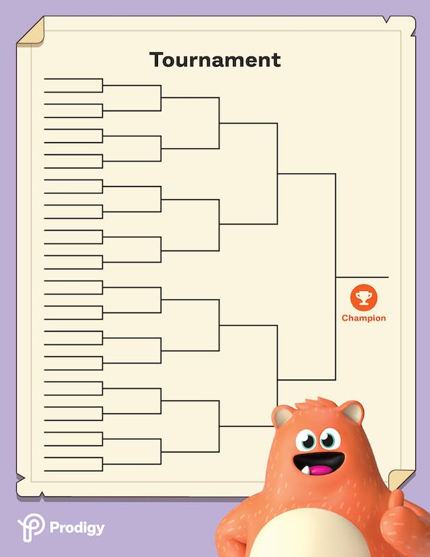 Prodigy tournament bracket for DIY tournaments.