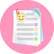 Report card icon on pink background