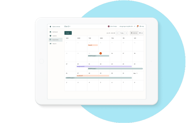A view of how the Assessments tool lets teachers create Plans based around Assignments
